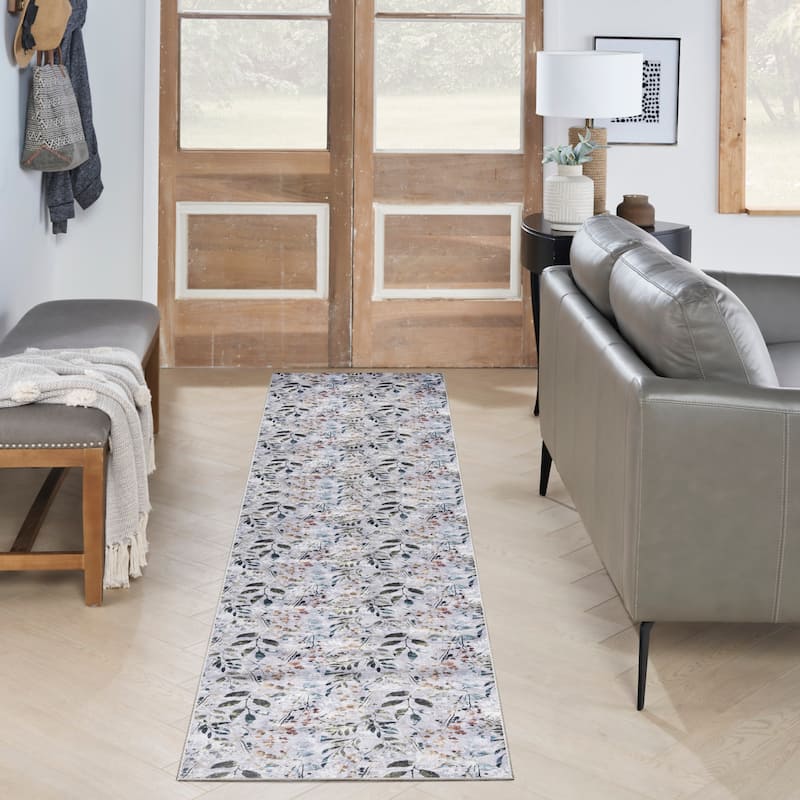 Nourison Washables Indoor Multicolored Floral Area Rug