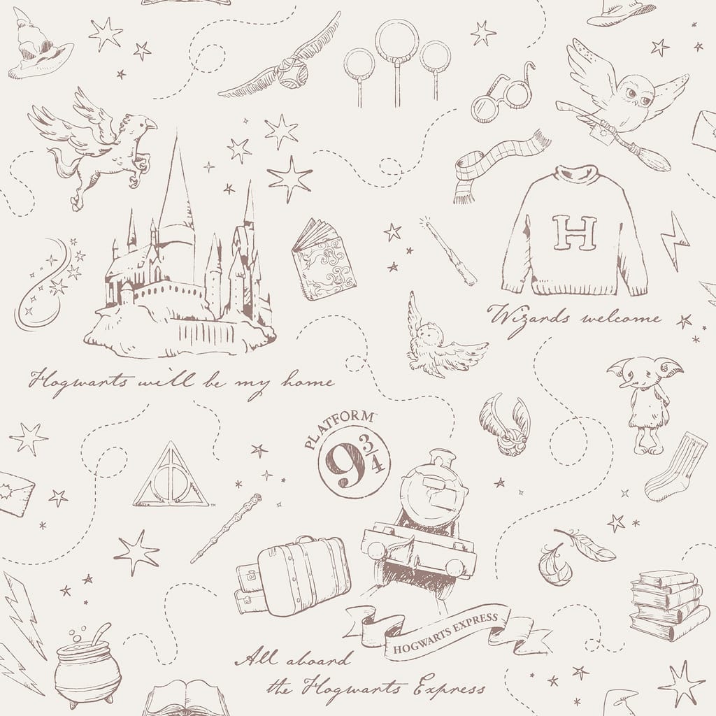 Harry Potter Magical Moments Trail Cream Peel and Stick Wallpaper - 216 x 20.50