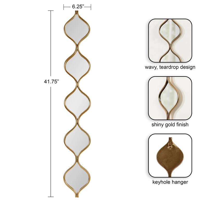 Kate and Laurel Loxi Teardrop Panel Wall Mirror - 7x42