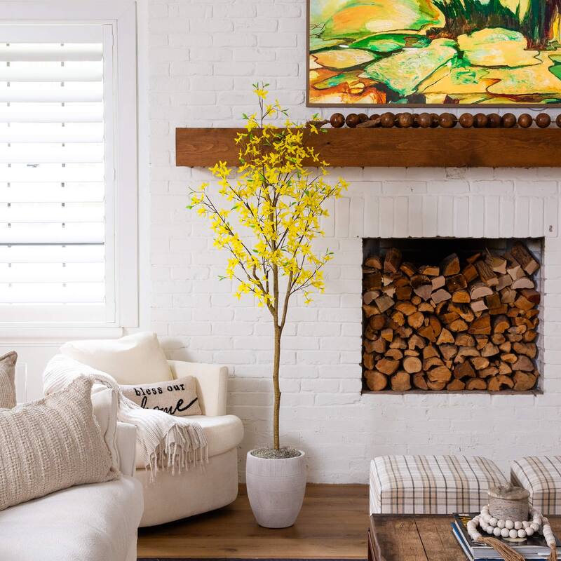 6-ft Artificial Forsythia Tree - Green