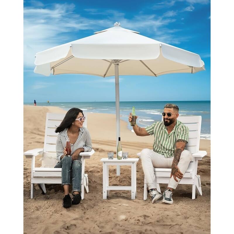 WINSOON HIPS Folding Adirondack Chairs with Arc Back & Cup Holder Set Of 2