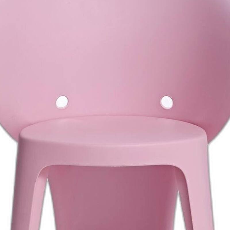 HomeRoots Set Of Four Pink Heavy Duty Plastic Juvenile Chairs - 15.70 in. x 21.90 in. x 18.90 in.