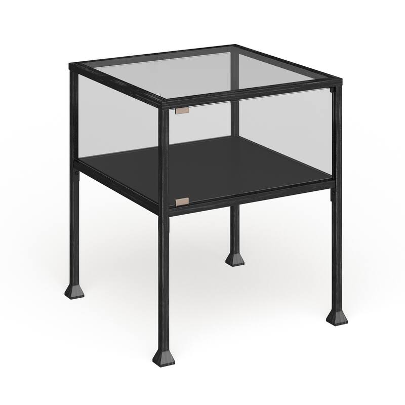 SEI Furniture Glenn Glass Display/ Terrarium Side Table - Black - Glass