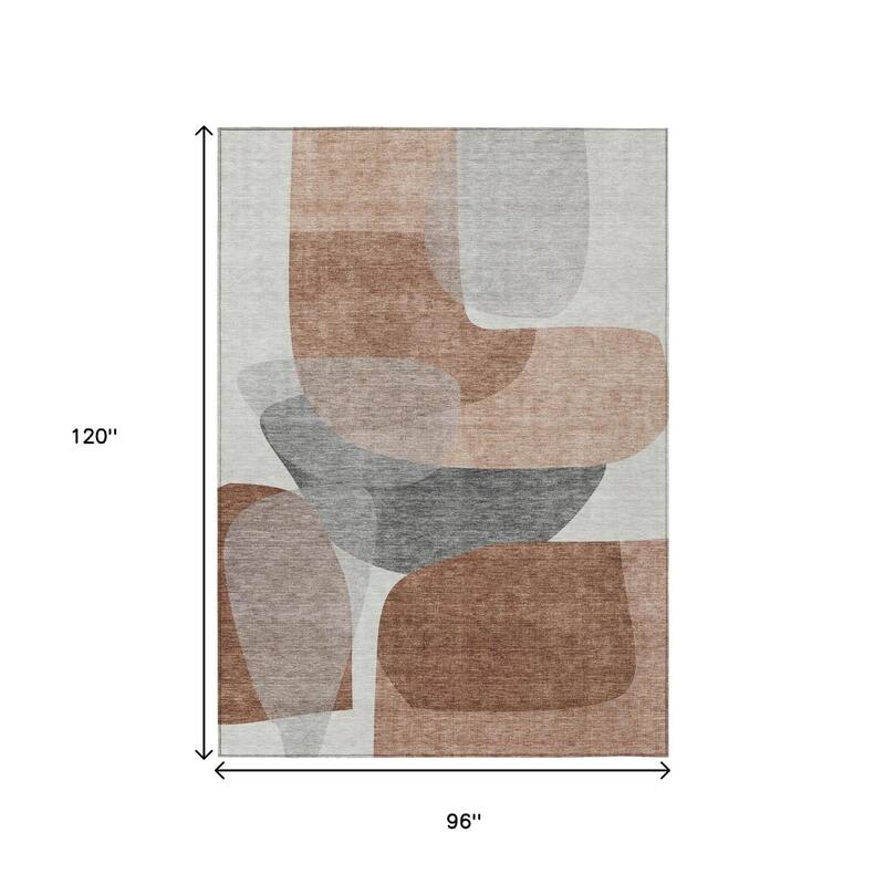 HomeRoots Abstract Transitional Rectangle Outdoor Rug