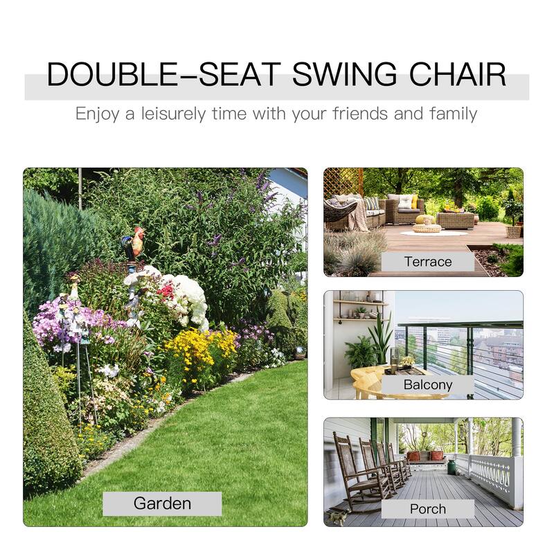 Outsunny Steel/Fabric 2-person Outdoor Swing Glider