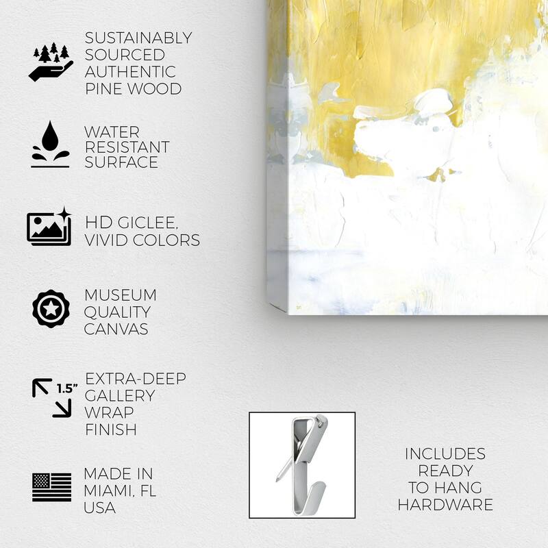 Wynwood Studio Canvas Abstract The Key White and Metallic Gold Modern & Contemporary Wall Art Canvas Print