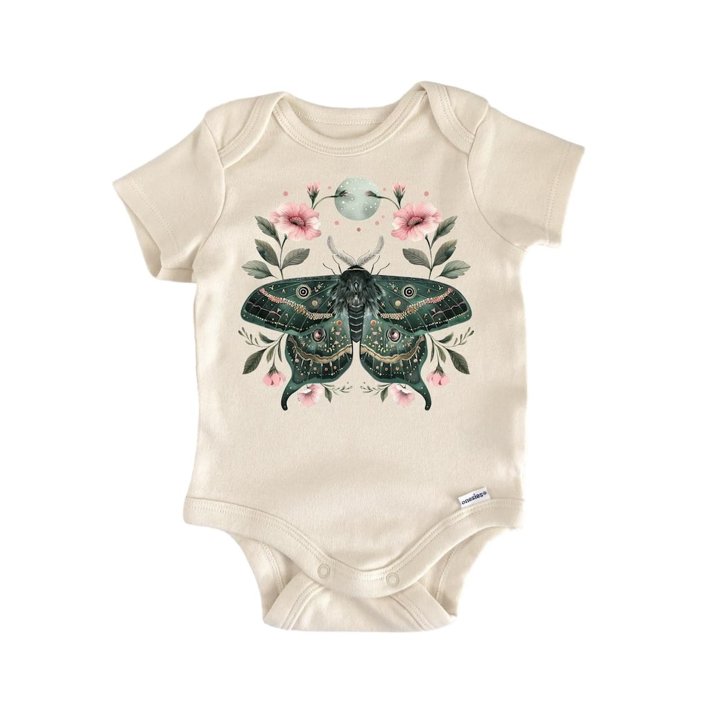 Moth Celestial Butterfly Moon - Baby Boy Girl Clothes Infant Bodysuit Funny Cute Newborn