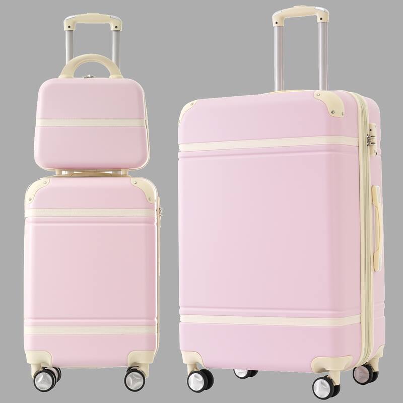 Lightweight 3-Piece Hardside Luggage Set with TSA Lock, 20" & 28" Spinner Suitcases & Cosmetic Case