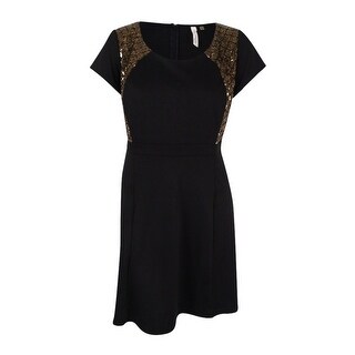 plus size sequin fit and flare dress
