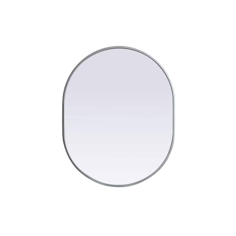 Elegant Lighting MR2A2430 Asha 24" W x 30" H Modern Oval Bathroom Wall - Silver