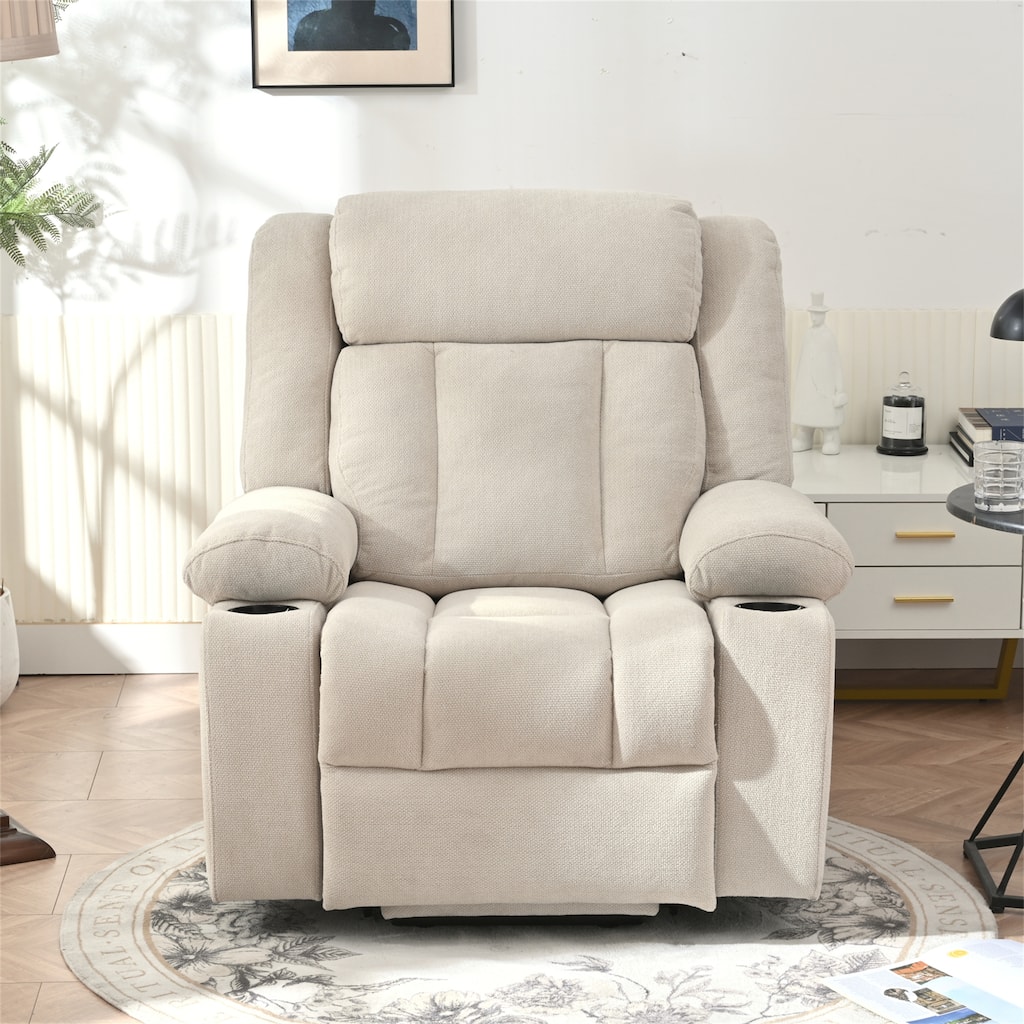 Power Lift Recliner Chair for Elderly, Single Sofa Chair with 2 Cup Holders,Side Pockets