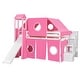 preview thumbnail 8 of 34, Full Loft Bed with Castle Tent & Tower and Solid Wood Frame, 400lb Capacity, Playhouse Design