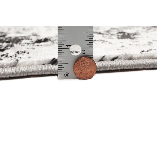 LoomBloom Gray Polypropylene Winter Modern Oriental Area Rug