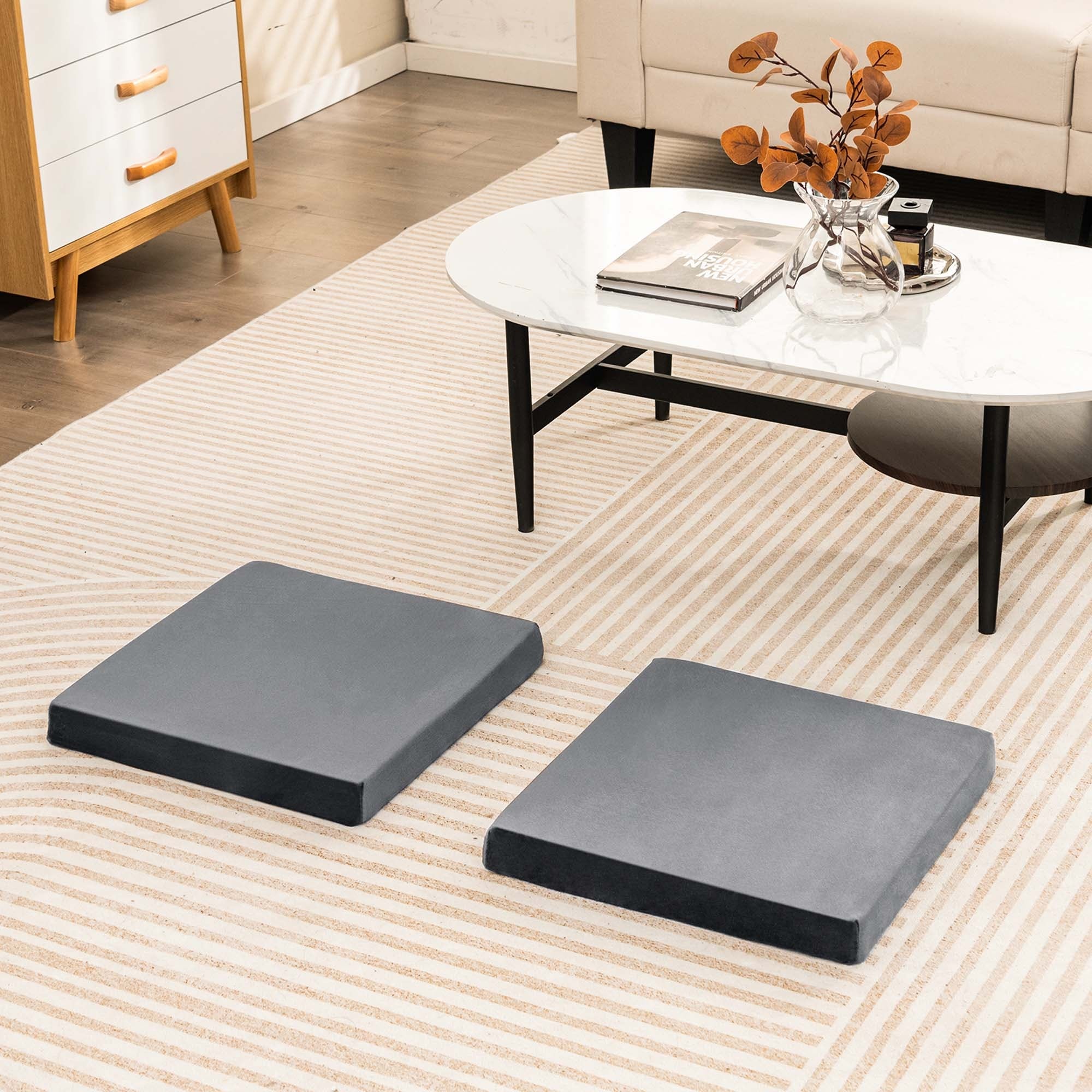 10 PCS Seat Cushions Gel Memory Foam Non slip Bottom Brown Grey