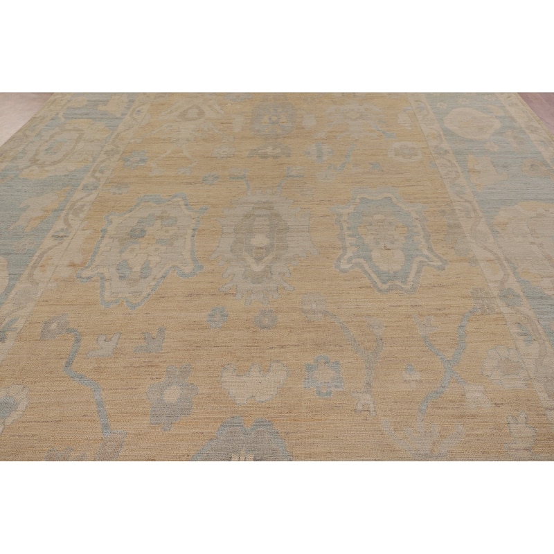 Vegetable Dye Oushak Turkish Large Area Rug Handmade Wool Carpet - 10'0" x 13'7"