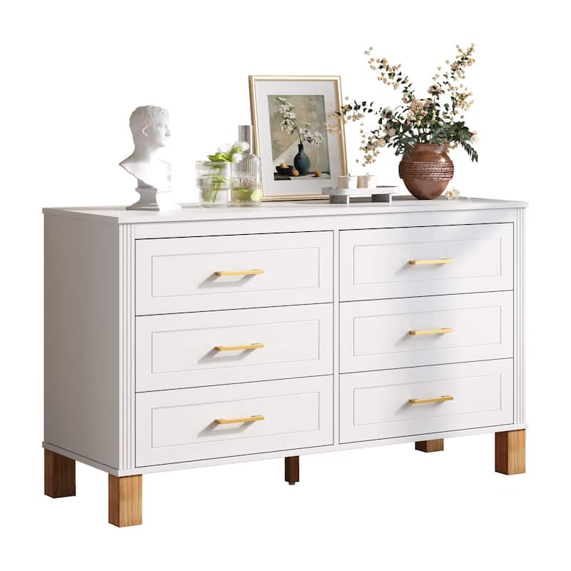 6-Drawer Double Dresser Modern Storage Cabinet