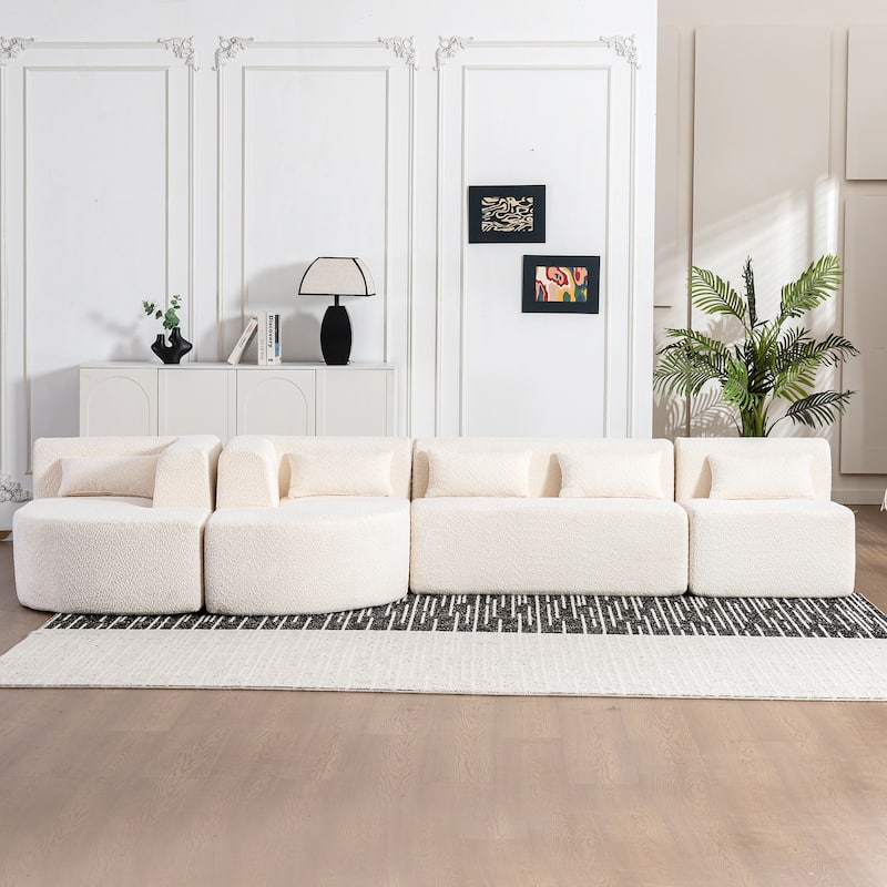 143.7inch Upholstered Sofa Free-combined Sofa Couch