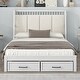 preview thumbnail 1 of 10, Full Platform Kids Bed Frame with Upholstered Headboard & Drawers, White White - Full