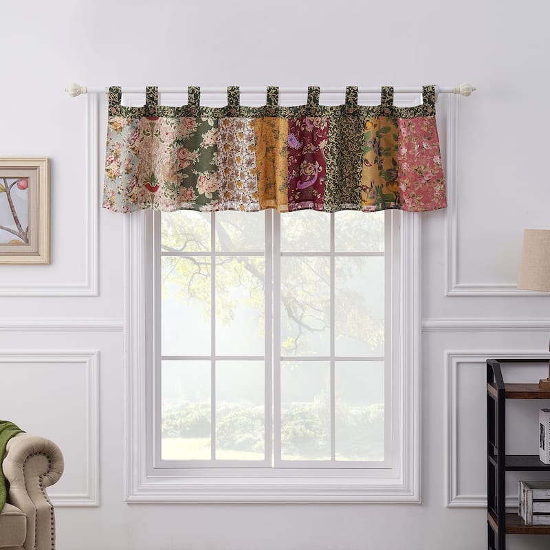 Greenland Home Fashions Antique Chic Authentic Patchwork Cotton Window Valance