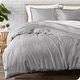 preview thumbnail 28 of 86, Bare Home Cotton Flannel Duvet Cover and Sham Set Heather Light Grey - Full - Queen