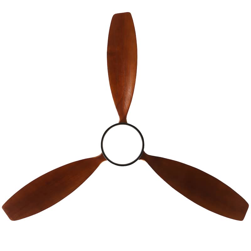 52"/60"/48" Noiseless Walnut Wood Ceiling Fan with Remote Control, Integrated Light Optional