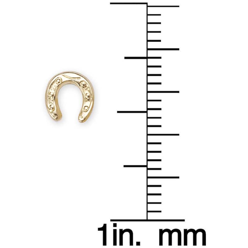 Curata 14k Yellow Gold 8x7mm Children's Horseshoe Stamp Stud Earrings