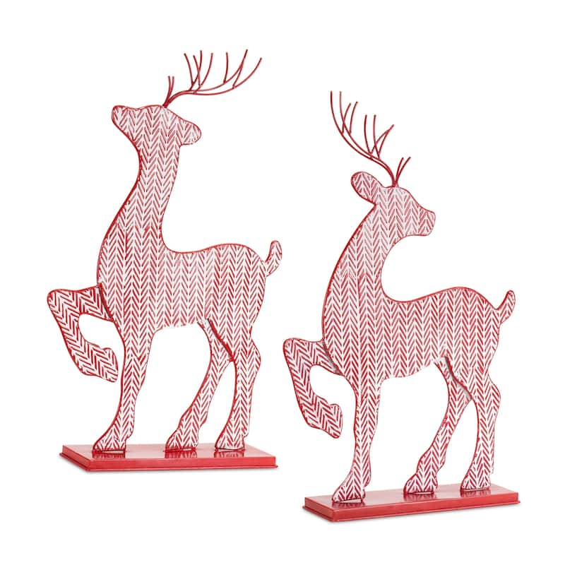 Deer Figurine (Set of 2) - Red