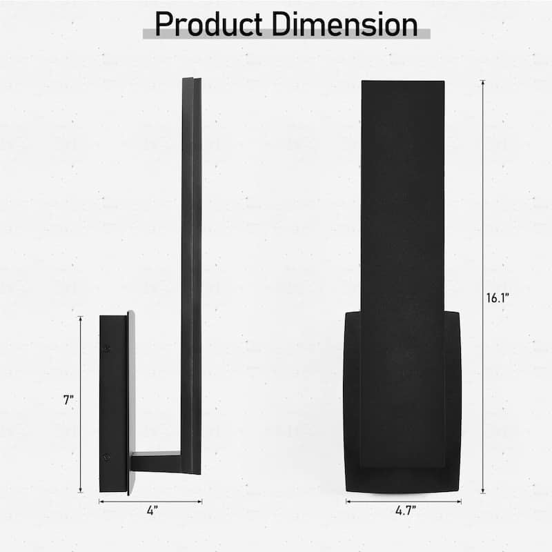 Modern LED Black/Bronze Aluminum Outdoor Wall Sconce(Set of 2)