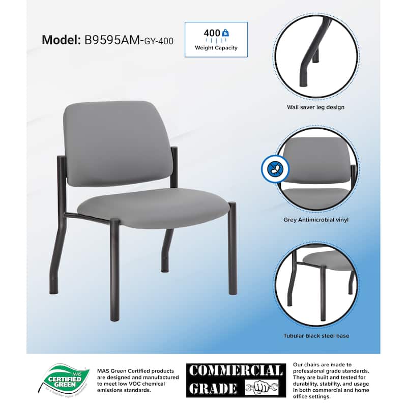 Boss Office Products Big and Tall Antimicrobial Guest Chair