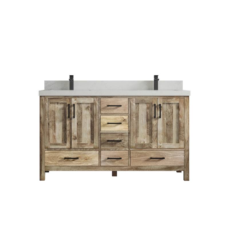 Willow Collections 60 in. W x 22 in. D Malibu Mango Double Sink Bathroom Vanity with Countertop