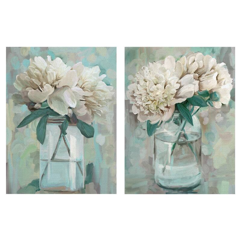 Farmhouse Peonies I, II by Studio Arts Canvas Art Prints