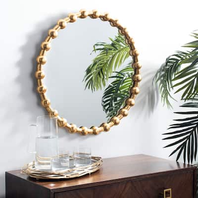 SAFAVIEH Sharde Gold 25-inch Round Decorative Mirror - 25" x 25" x 1.8" - 25Wx25Dx2H