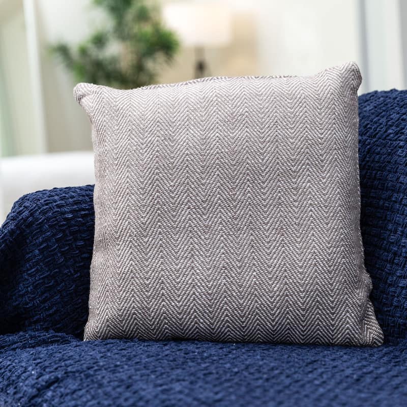 Fabstyles Herringbone Stripe Set of 2 Cotton Throw Pillows