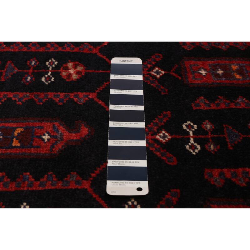 ECARPETGALLERY Hand-knotted Andelz Navy Wool Rug - 3'5 x 9'9
