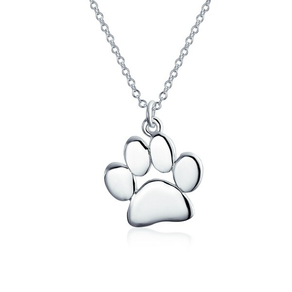 Delicate Jewelry Wishrock Dog Cat Pet Kitten Puppy Paw Print Pendant Necklace in 925 Sterling Silver with Chain Minimalist