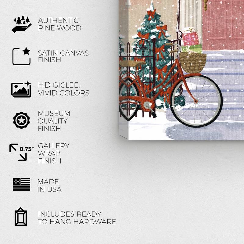 Wynwood Studio Canvas Holiday and Seasonal Right Spot Parking Bike Green Modern & Contemporary Wall Art Canvas Print