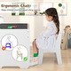 preview thumbnail 5 of 6, Kids Table and Chair Set with 2 in 1 Detachable Tabletop and Storage-White - Multi