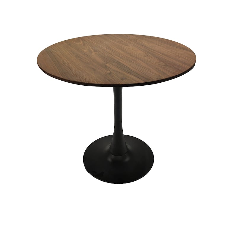 Walnut color Round Dining Table, 31.5" Tulip Table Kitchen Dining Table 2-4 People with MDF Table Top & Pedestal Base