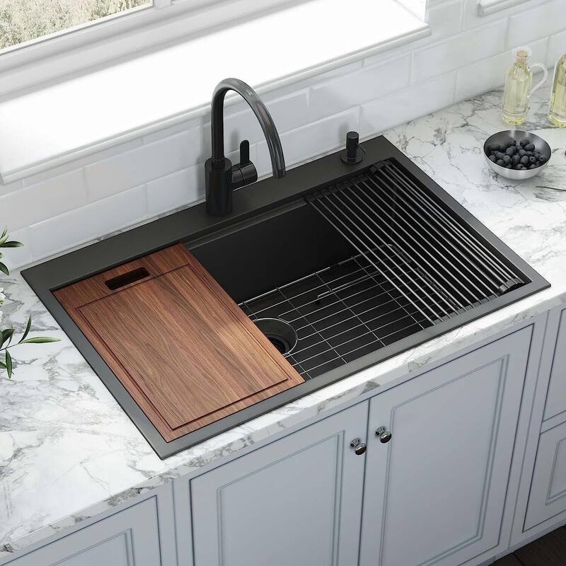 36 Inch Drop in Workstation kithchen Sink Single Bowl with Accessories