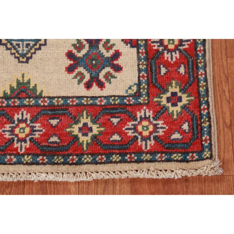 Traditional Kazak Rug Oriental Hand-Knotted Wool Carpet - 2'0"x 3'0"