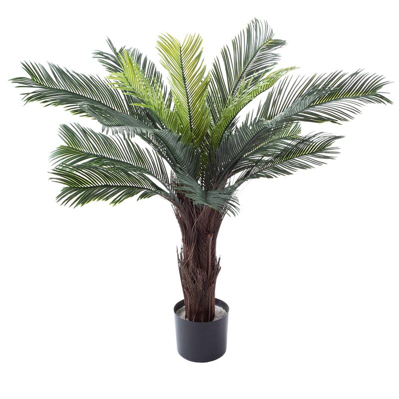 Artificial Cycas Palm Tree- 3-Foot Potted Faux