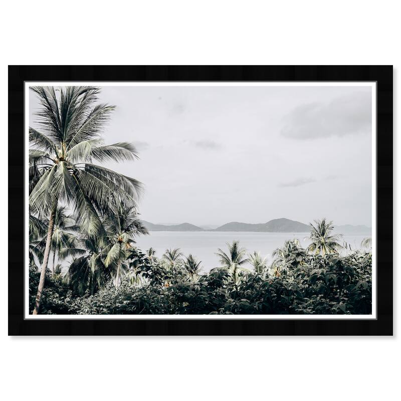 Wynwood Studio Prints Floral and Botanical Behind the Palm Trees Green and Tropical Wall Art Canvas Print
