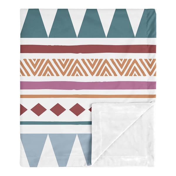 slide 2 of 5, Aztec Boho Chic Girl Baby Receiving Security Swaddle Blanket - Yellow Blue Gold Mauve Purple Pink Bohemian Southwestern Rustic