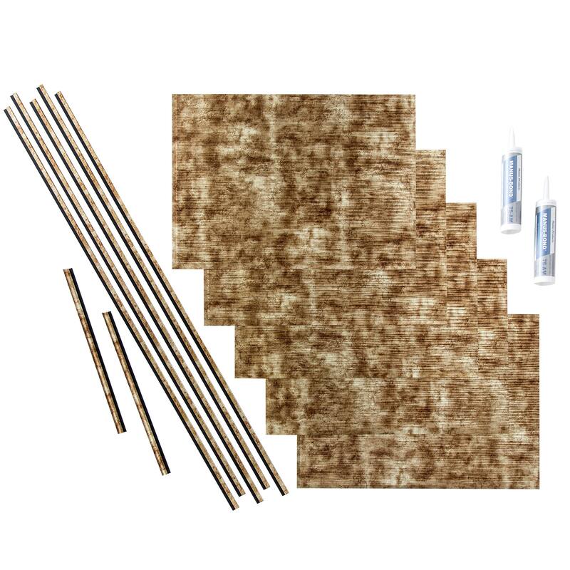 FASÄDE Ripple Decorative Vinyl Backsplash Panel - 15 Sq Ft Kit - Bermuda Bronze