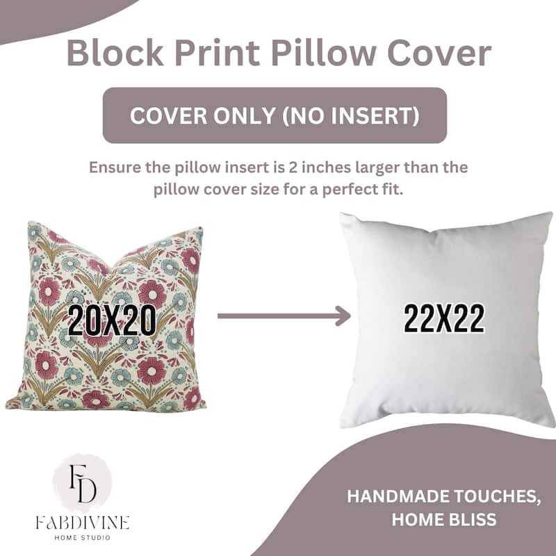 Fabdivine Rectangle Accent Pillowcase 12x20 Inch Floral Farmhouse Fall Decor for Chair Living or Bed Room Pink Linen, Vanshika