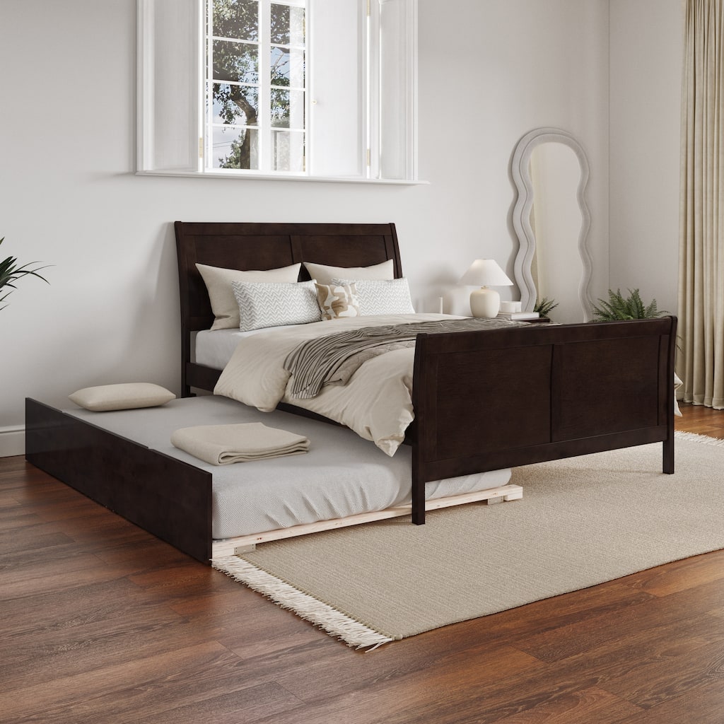 Portland Full Size Platform Bed with Matching Footboard & Trundle