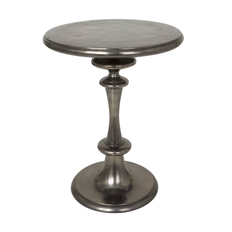 Aluminum Metal Turned Style Accent Table - Black - Roche River Decor - 18"W x 18"L x 23"H