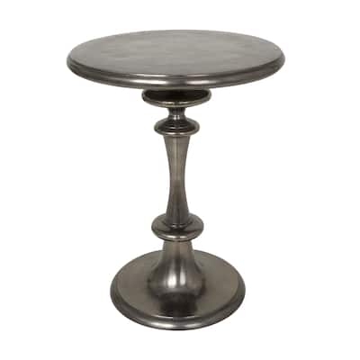 Aluminum Metal Turned Style Accent Table - Black - Roche River Decor - 18"W x 18"L x 23"H