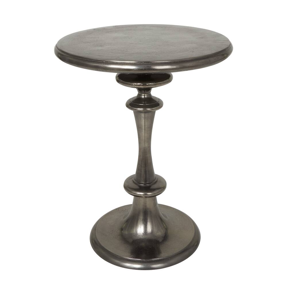 Aluminum Metal Turned Style Accent Table - Black - Roche River Decor - 18"W x 18"L x 23"H