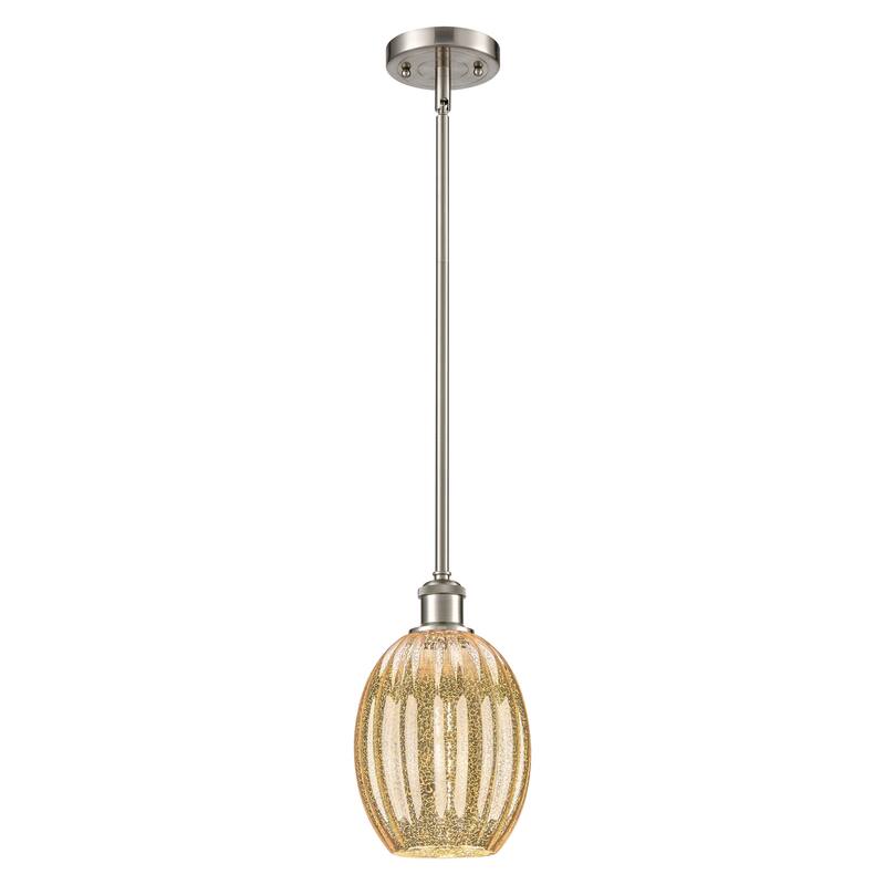 Innovations Lighting Endless Possibilities Ballston - Preston - 1 Light 6" Bulb Shade Stem Hung Mini Pendant - Mercury/Brushed Satin Nickel